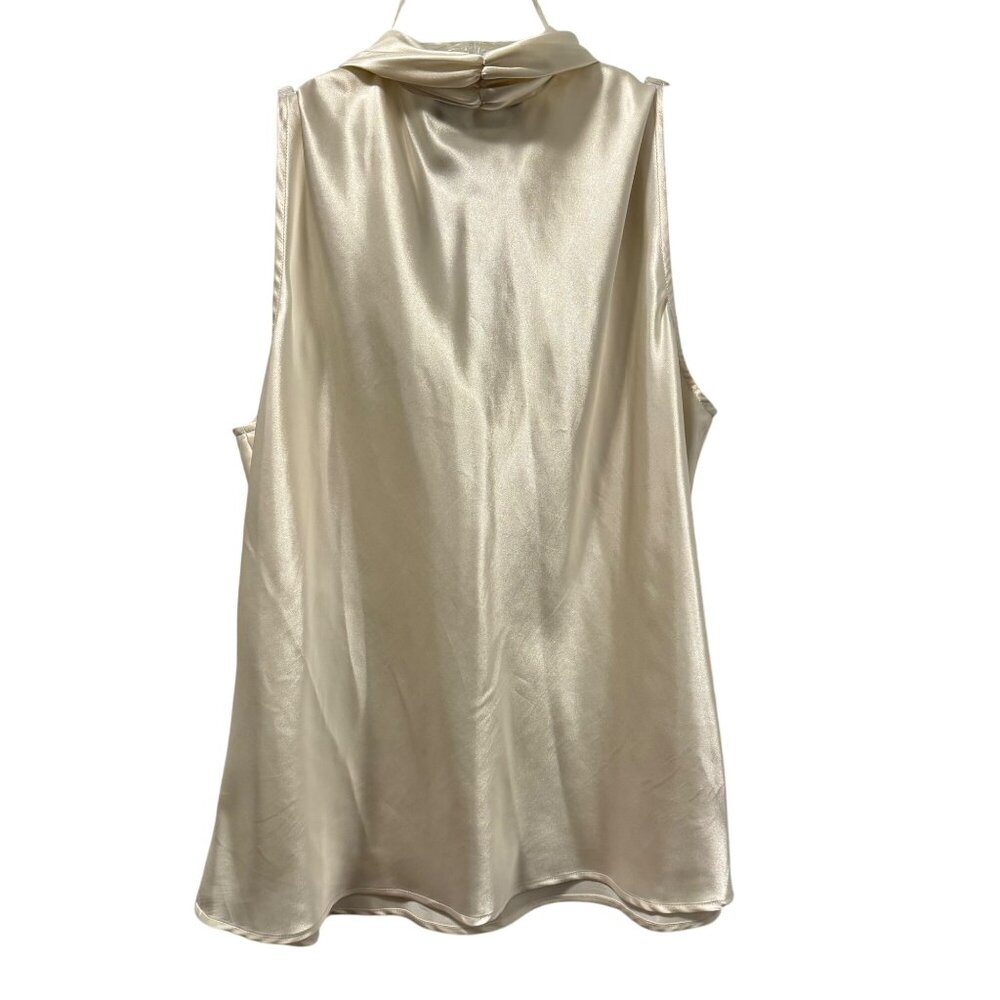 Black Label By Evan-Picone Sleeveless Satin Blouse Sz XL Ivory Blouse - Picture 8 of 12